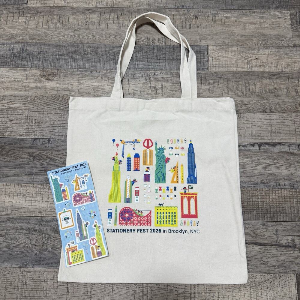 Yoseka Stationery Fest 2026 Canvas Tote Bag & Sticker Sheet Festival NYC